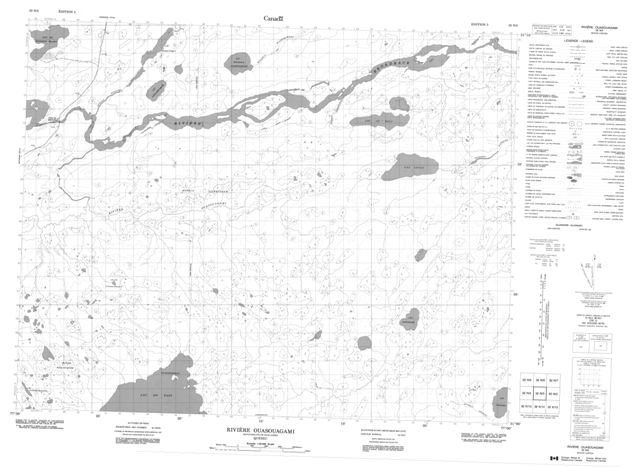 Riviere Ouasouagami Topographic Paper Map 032N03 at 1:50,000 scale