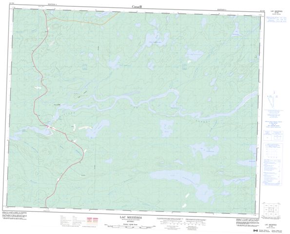 Lac Mezieres Topographic Paper Map 032N06 at 1:50,000 scale
