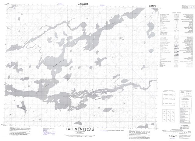 Lac Nemiscau Topographic Paper Map 032N07 at 1:50,000 scale