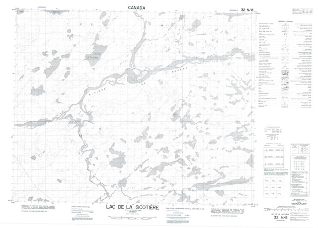 Lac De La Sicotiere Topographic Paper Map 032N08 at 1:50,000 scale