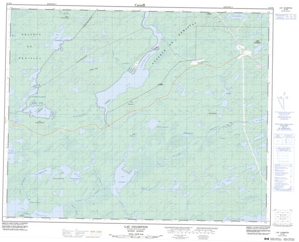 Lac Champion Topographic Paper Map 032N09 at 1:50,000 scale