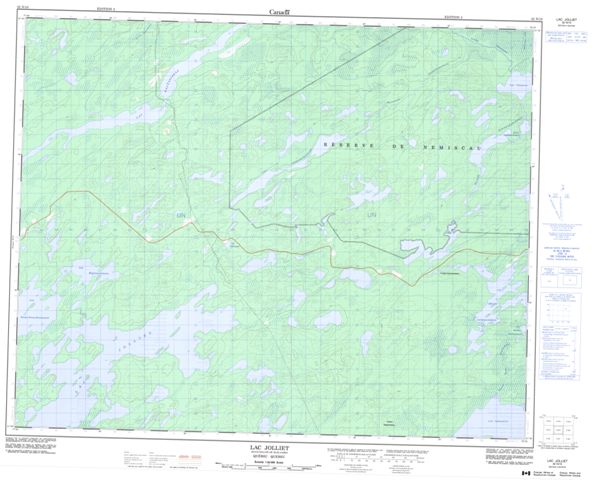 Lac Jolliet Topographic Paper Map 032N10 at 1:50,000 scale