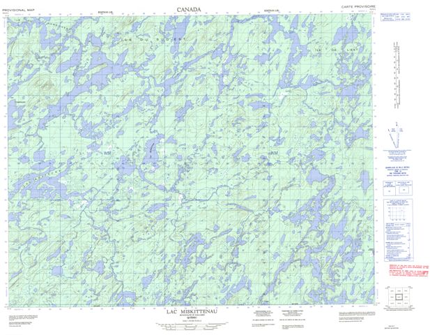 Lac Miskittenau Topographic Paper Map 032O01 at 1:50,000 scale