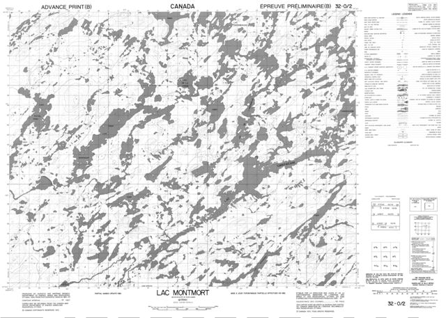 Lac Montmort Topographic Paper Map 032O02 at 1:50,000 scale