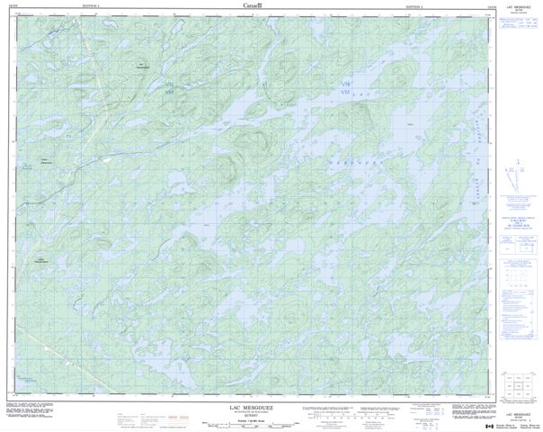 Lac Mesgouez Topographic Paper Map 032O06 at 1:50,000 scale