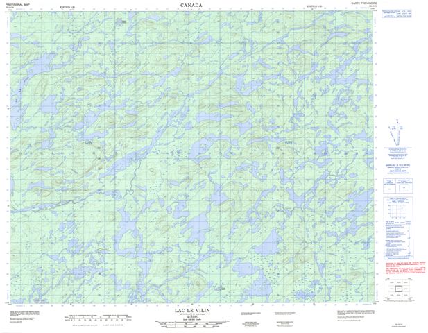 Lac Le Vilin Topographic Paper Map 032O10 at 1:50,000 scale