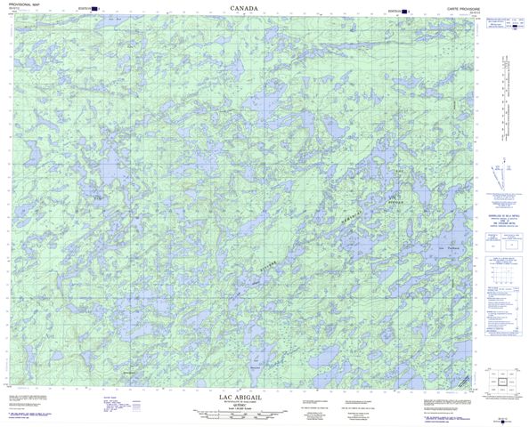 Lac Abigail Topographic Paper Map 032O13 at 1:50,000 scale