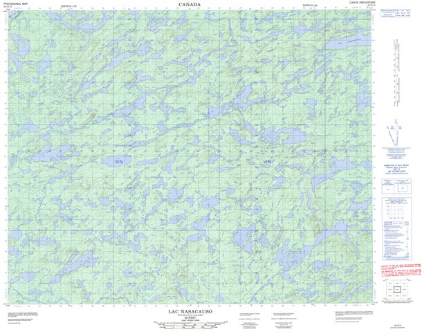 Lac Nasacauso Topographic Paper Map 032O15 at 1:50,000 scale