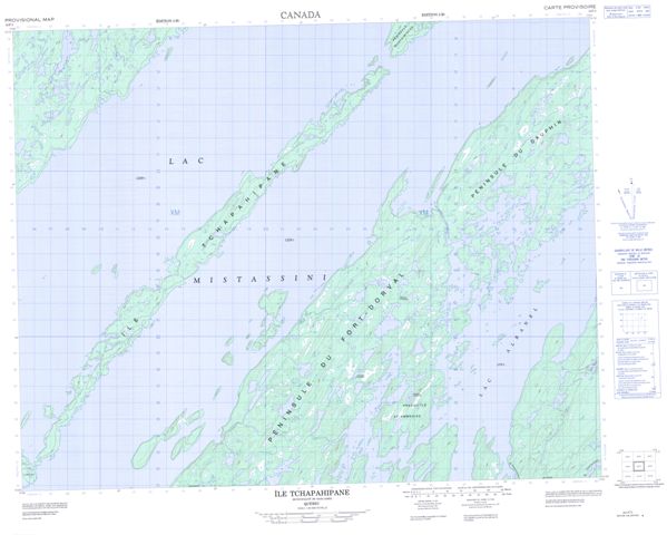 Ile Tchapahipane Topographic Paper Map 032P03 at 1:50,000 scale