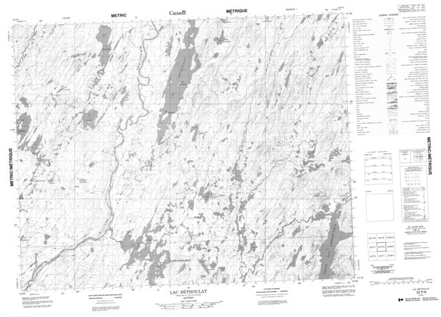 Lac Bethoulat Topographic Paper Map 032P08 at 1:50,000 scale