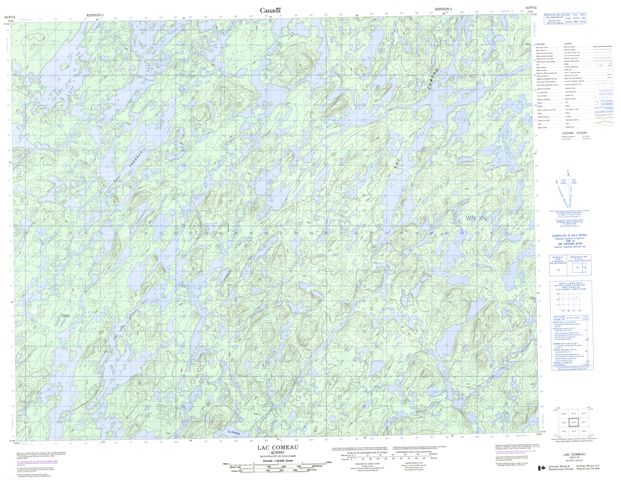 Lac Comeau Topographic Paper Map 032P12 at 1:50,000 scale