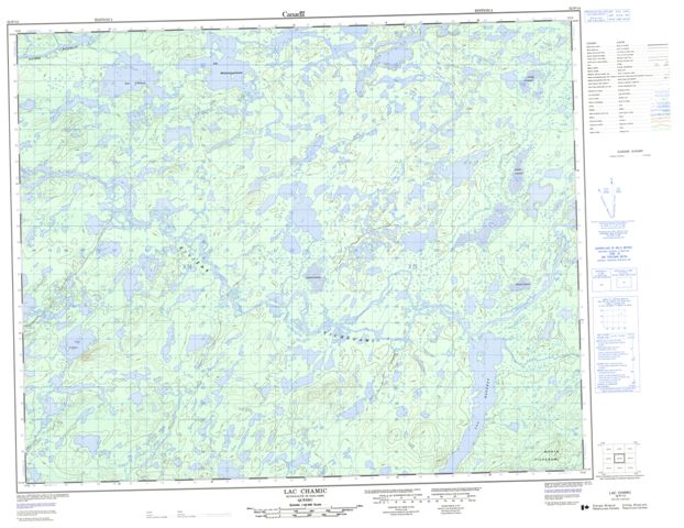 Lac Chamic Topographic Paper Map 032P14 at 1:50,000 scale