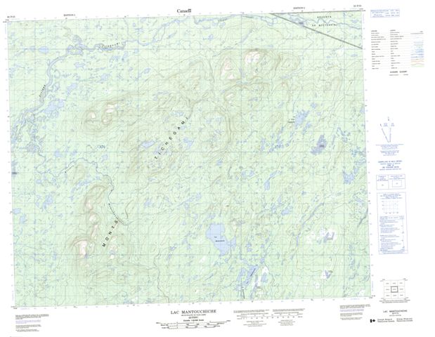 Lac Mantouchiche Topographic Paper Map 032P15 at 1:50,000 scale