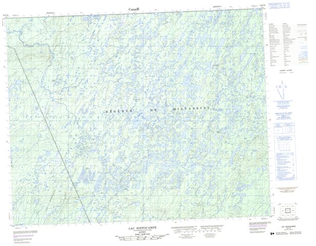Lac Hippocampe Topographic Paper Map 032P16 at 1:50,000 scale