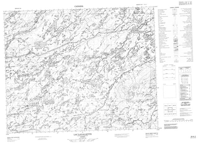 Lac Lavallette Topographic Paper Map 033A02 at 1:50,000 scale