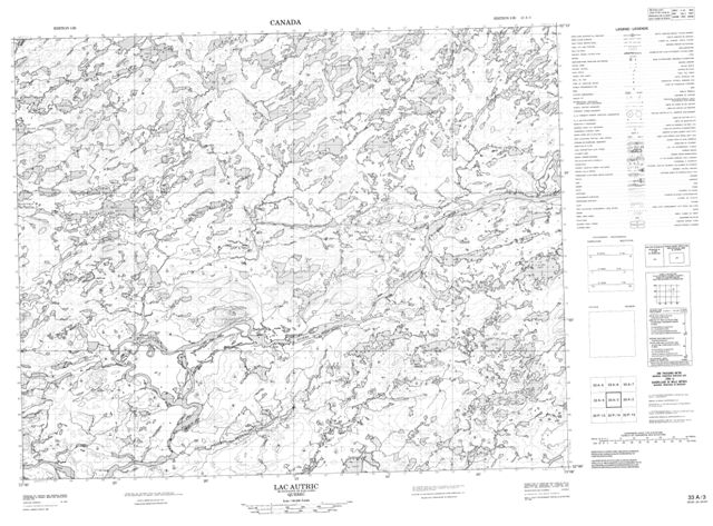 Lac Autric Topographic Paper Map 033A03 at 1:50,000 scale