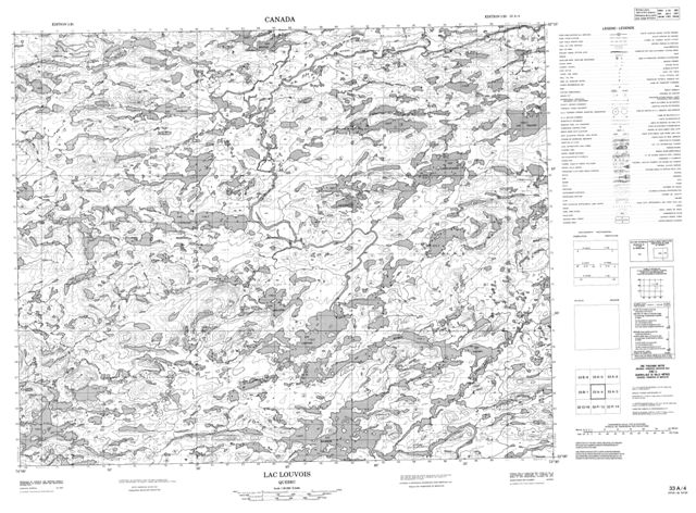 Lac Louvois Topographic Paper Map 033A04 at 1:50,000 scale