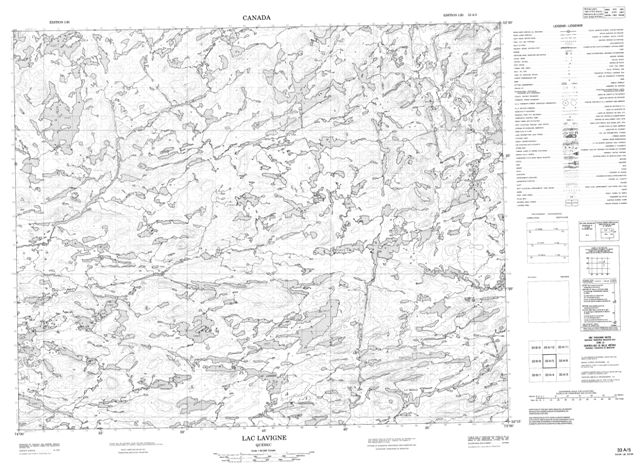 Lac Lavigne Topographic Paper Map 033A05 at 1:50,000 scale