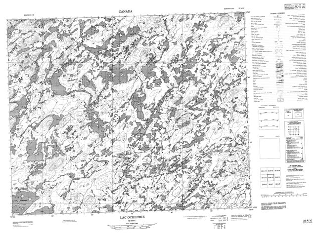 Lac Ochiltrie Topographic Paper Map 033A10 at 1:50,000 scale