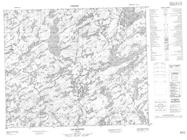Lac Quentin Topographic Paper Map 033A11 at 1:50,000 scale
