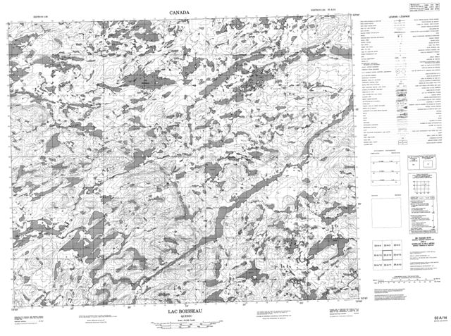 Lac Boisseau Topographic Paper Map 033A14 at 1:50,000 scale