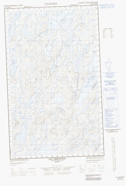 Lac Emmanuel Topographic Paper Map 033A16E at 1:50,000 scale