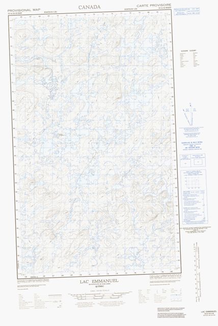 Lac Emmanuel Topographic Paper Map 033A16W at 1:50,000 scale