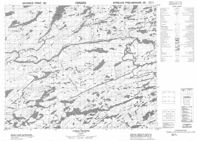Gorge Prosper Topographic Paper Map 033B02 at 1:50,000 scale