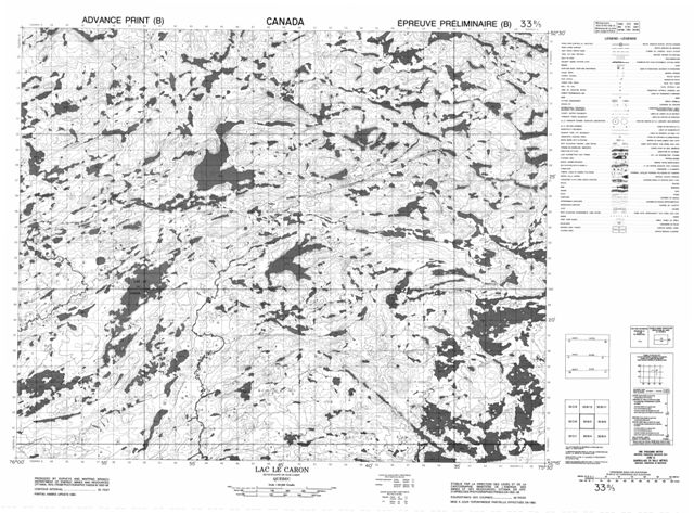 Lac Le Caron Topographic Paper Map 033B05 at 1:50,000 scale