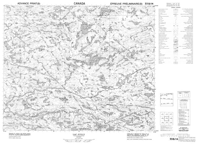 Lac Juilly Topographic Paper Map 033B14 at 1:50,000 scale