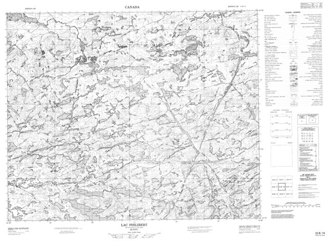 Lac Philibert Topographic Paper Map 033B16 at 1:50,000 scale