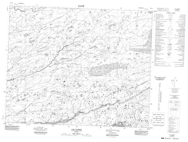 Lac Elmer Topographic Paper Map 033C05 at 1:50,000 scale