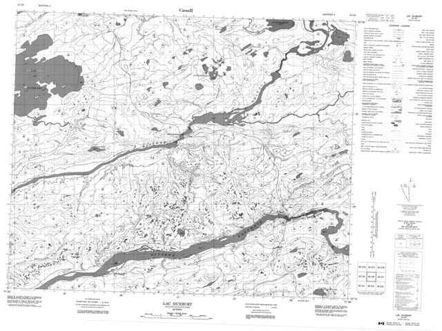 Lac Duxbury Topographic Paper Map 033C06 at 1:50,000 scale