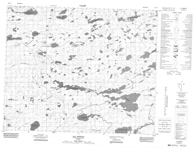 Lac Bernou Topographic Paper Map 033C11 at 1:50,000 scale