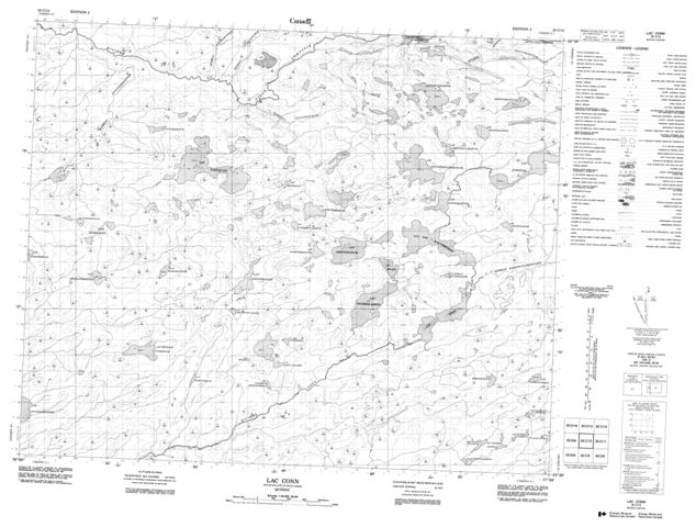 Lac Conn Topographic Paper Map 033C12 at 1:50,000 scale