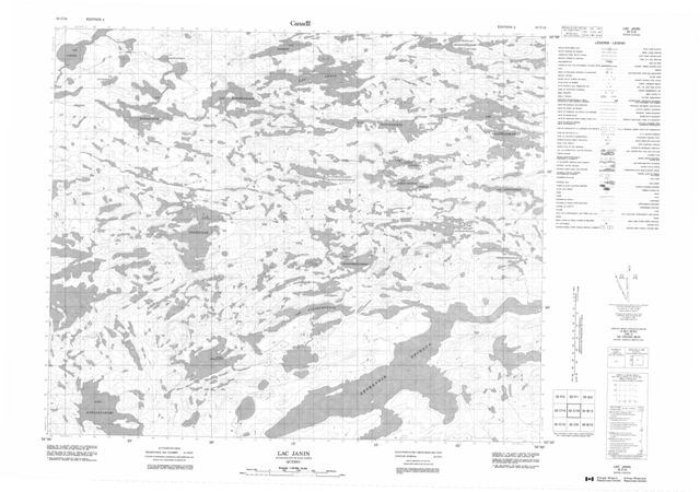 Lac Janin Topographic Paper Map 033C16 at 1:50,000 scale