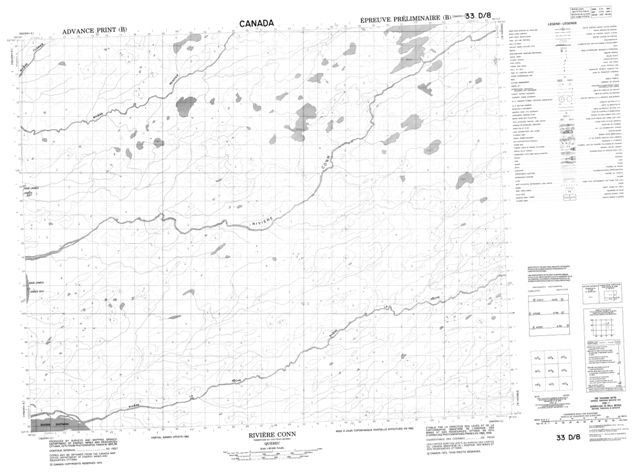 Riviere Conn Topographic Paper Map 033D08 at 1:50,000 scale