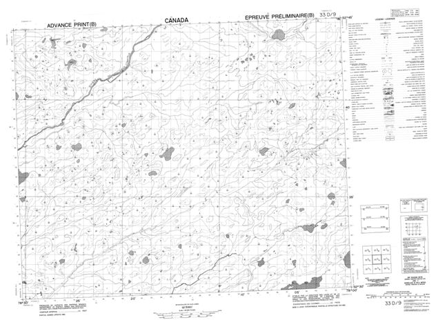  Topographic Paper Map 033D09 at 1:50,000 scale