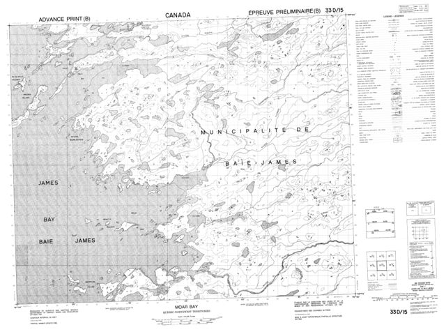 Moar Bay Topographic Paper Map 033D15 at 1:50,000 scale