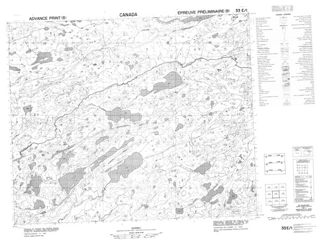 Topographic Paper Map 033E01 at 1:50,000 scale