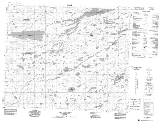Lac Threefold Topographic Paper Map 033F04 at 1:50,000 scale