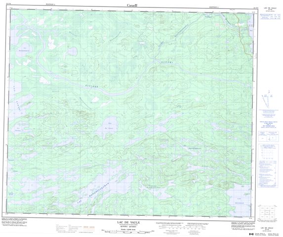 Lac De Vaulx Topographic Paper Map 033F08 at 1:50,000 scale