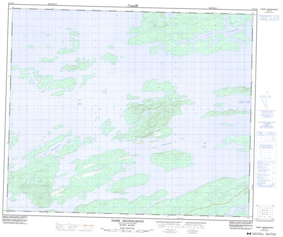 Passe Awapakamich Topographic Paper Map 033F10 at 1:50,000 scale
