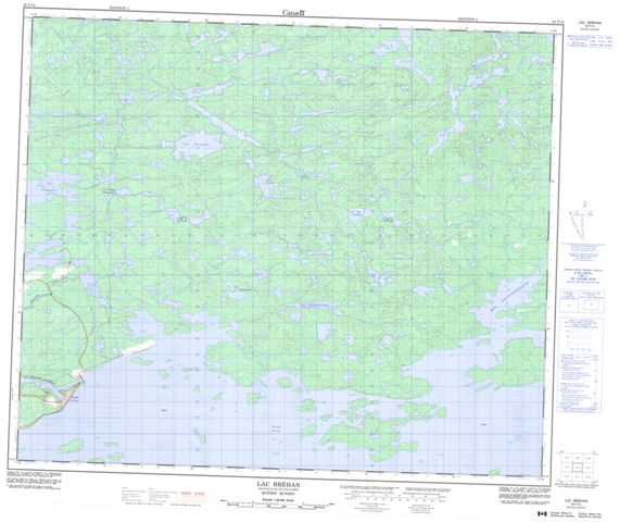 Lac Brehan Topographic Paper Map 033F14 at 1:50,000 scale
