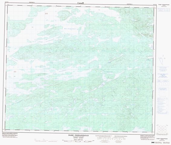 Passe Pikwahipanan Topographic Paper Map 033F16 at 1:50,000 scale