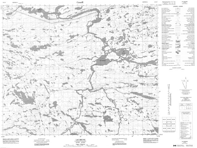 Lac Brune Topographic Paper Map 033G07 at 1:50,000 scale