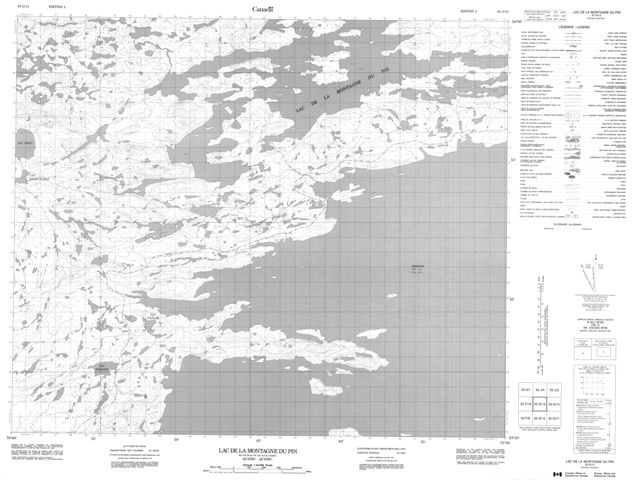 Lac De La Montagne Du Pin Topographic Paper Map 033G13 at 1:50,000 scale