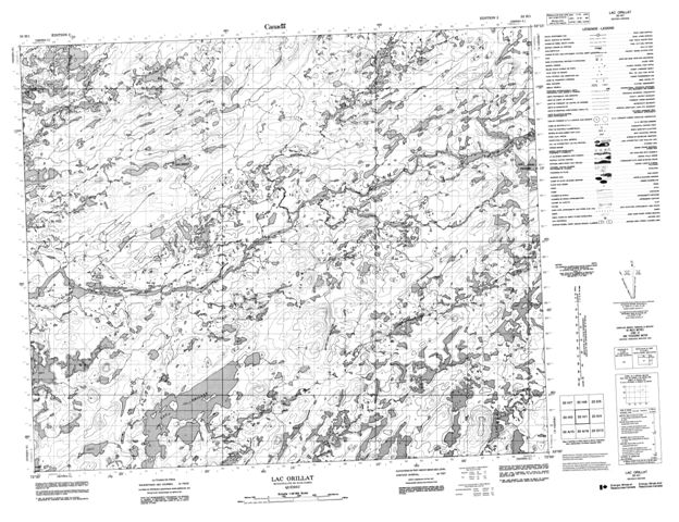 Lac Orillat Topographic Paper Map 033H01 at 1:50,000 scale