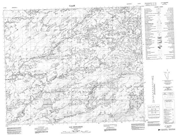 Lac Richardie Topographic Paper Map 033H02 at 1:50,000 scale