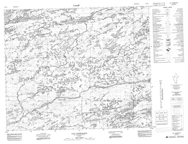 Lac Jacquelein Topographic Paper Map 033H03 at 1:50,000 scale
